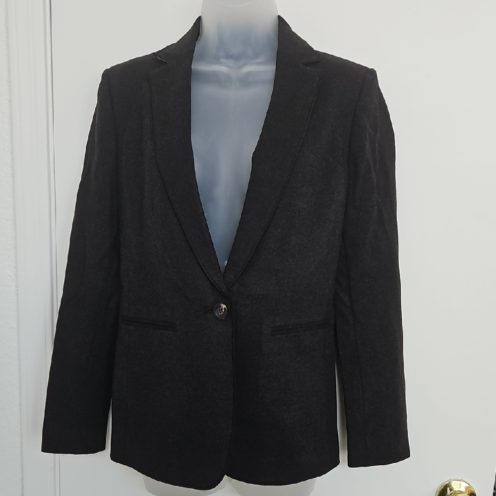 NWT Ann Taylor Charcoal Gray Blazer Tailored Suit Jacket
